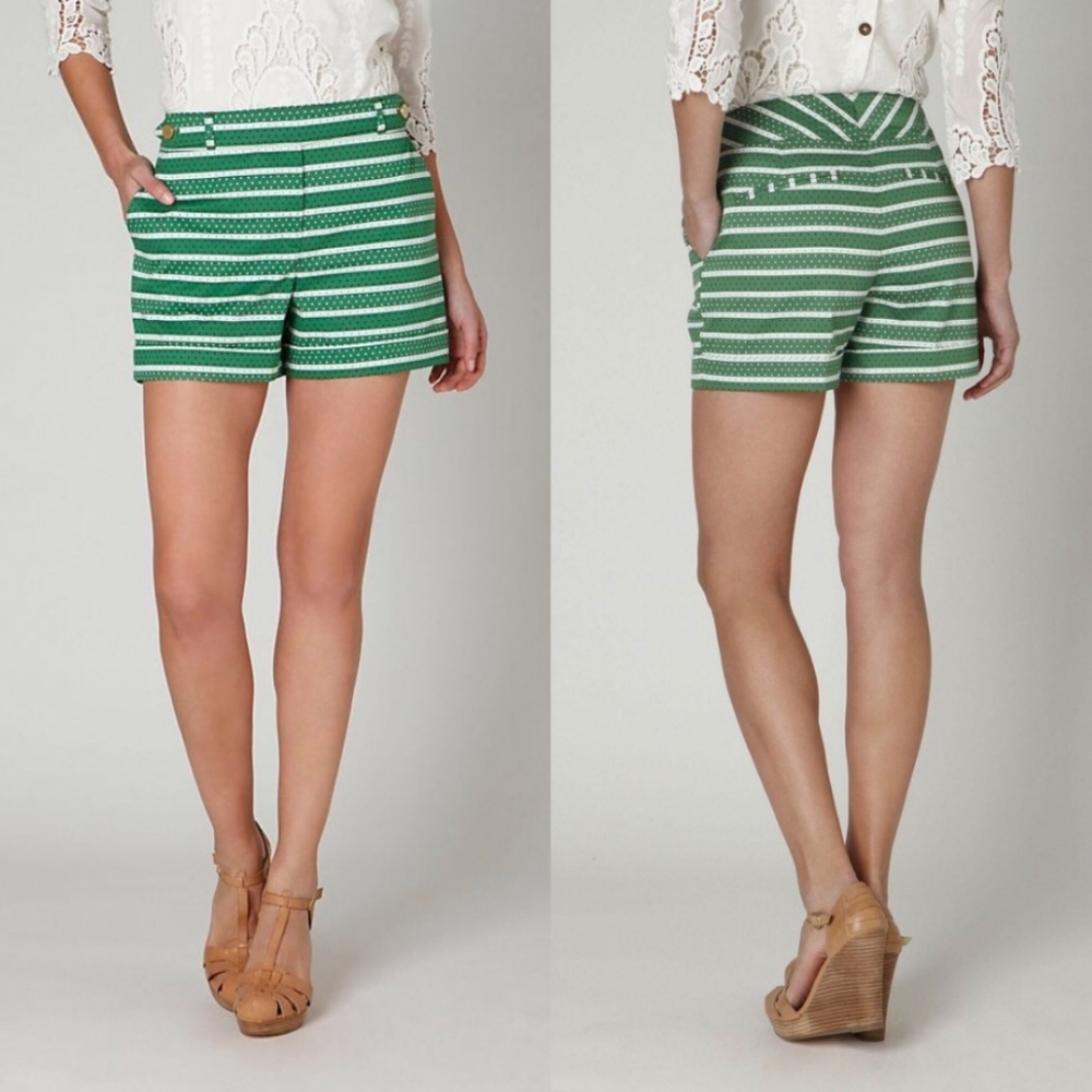 Anthropologie Meadow Rue Madison Green Shorts